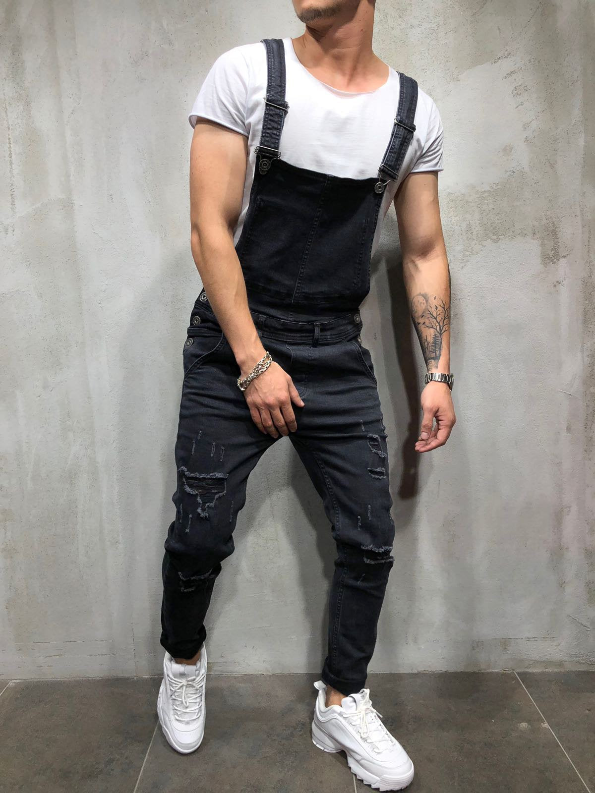 VAAGOON Pantalones Ajustados Desgastados